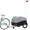 vidaXL Rimorchio da Bici Nero e Grigio 45 kg in Ferro