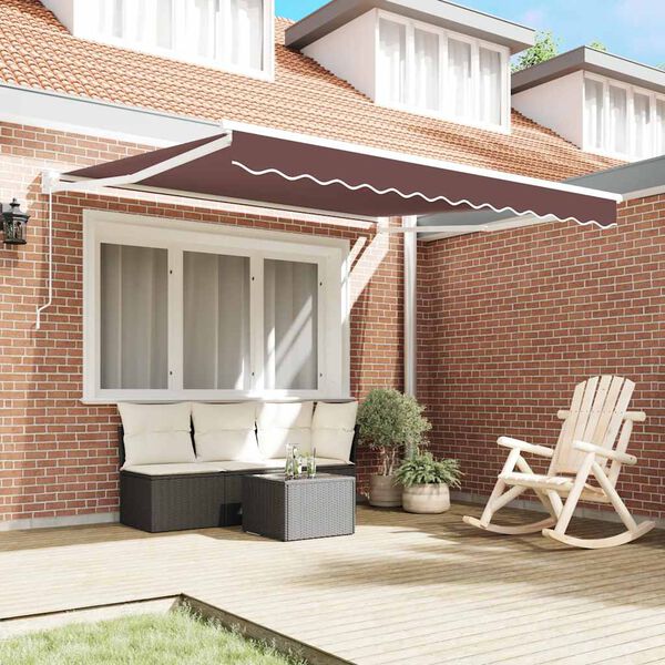 vidaXL Tenda Sole Retrattile Manuale 300x250 cm Marrone