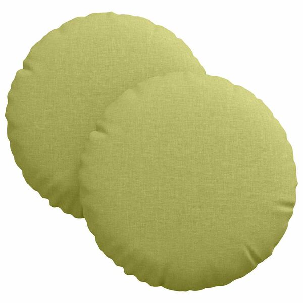 vidaXL Cuscini per Seduta 2 pcs Verde chiaro &Oslash;30 x 13 cm Tessuto