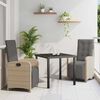vidaXL Set da Pranzo per Giardino con cuscino 3 pcs Beige polyrattan