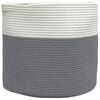vidaXL Cestino Portaoggetti Grigio e Bianco &Oslash;40x35 cm in Cotone