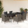 vidaXL Set da Pranzo da Giardino 7 pz con Cuscini in Polyrattan Grigio