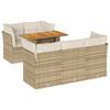 vidaXL Set Divano da Giardino 6 pz con Cuscini Beige in Polyrattan