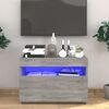 vidaXL Mobile Porta TV con Luci LED Grigio Sonoma 60x35x40 cm