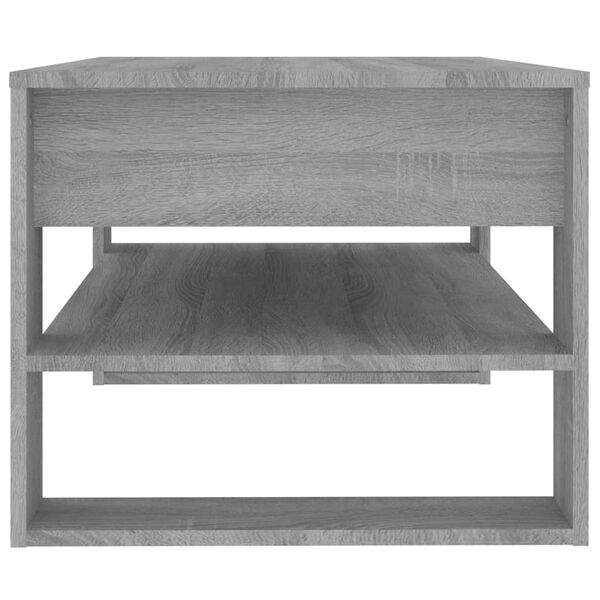 vidaXL Tavolino da Salotto Grigio Sonoma 102x55x45cm Legno Multistrato