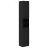 vidaXL Mobile da Bagno con lo scaffale Rovere nero 32 x 34 x 188,5 cm