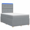 vidaXL Letto Box Spring LED con Materasso Grigio Chiaro 120 x 200 cm