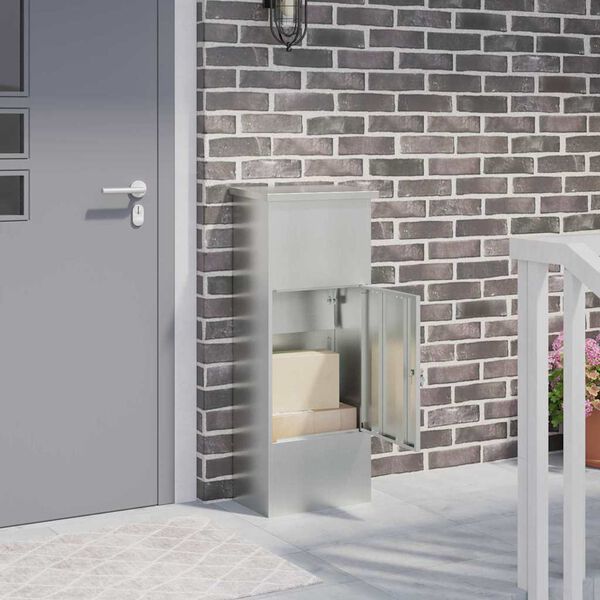 vidaXL Cassetta per pacchi Nero 44,5 x 29 x 110,5 cm Acciaio zincato