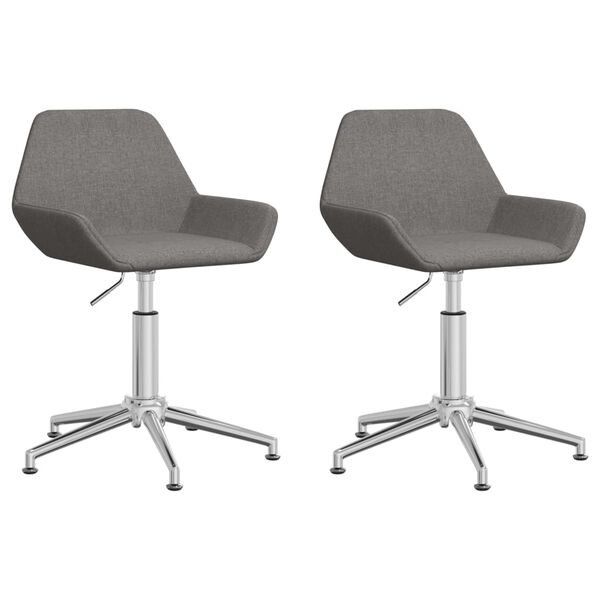 vidaXL Sedie da Pranzo Girevoli 2 pz Grigio Scuro in Tessuto