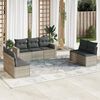 vidaXL Set Divani da Giardino 7pz con Cuscini Grigio Chiaro Polyrattan