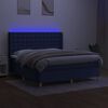 vidaXL Letto a Molle con Materasso e LED Blu 180x200 cm in Tessuto