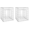 vidaXL Cesti a Gabbione a Torre 2 pz 50x50x60 cm in Ferro
