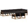vidaXL Set di divani da esterno con cuscino 8 pcs Naturale e Nero