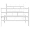vidaXL Giroletto con Testiera e Pediera Metallo Bianco 100x200 cm