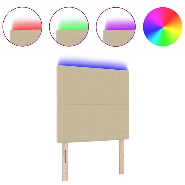 vidaXL Testiera LED Montaggio a parete Grigio verde 90 cm Tessuto