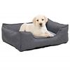 vidaXL Lettino per Cani Grigio 110,5x80,5x26 cm in Pile Effetto Lino
