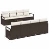 vidaXL Set Divano da Giardino 9 pz 8-Numero di posti Marrone e Crema