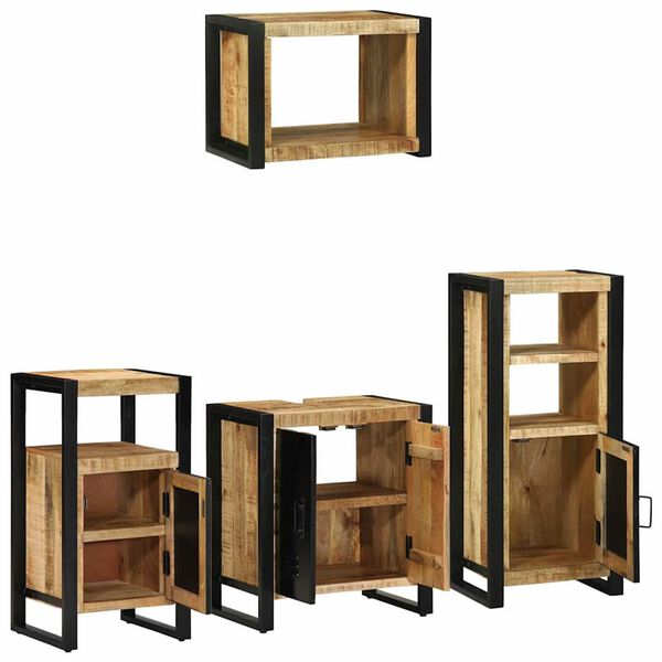 vidaXL Set di mobili per il bagno 4 pcs Legno di mango massello