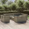 vidaXL Set Divani da Giardino 12 pz con Cuscini in Polyrattan Grigio