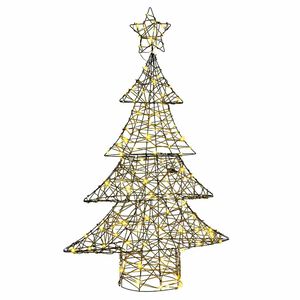 vidaXL Albero di Natale 120 LED Bianco caldo 150 cm Rattan