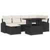 vidaXL Set Divano da Giardino 7 pz Nero polyrattan