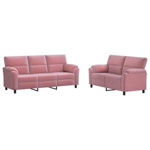 vidaXL Set di divani 2 pcs Rosa Velluto