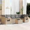 vidaXL Set Divano da Giardino 8 pz con Cuscini Beige in Polyrattan