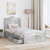 vidaXL Letto con Contenitore con testiera Grigio cemento 90 x 200 cm