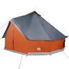 vidaXL Tenda Familiare Tipi 10 Persone Grigia e Arancione Impermeabile