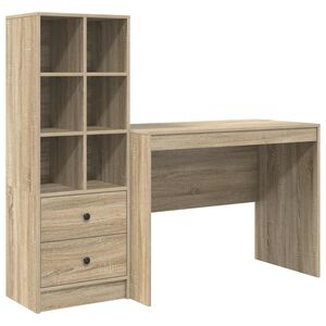 vidaXL Scrivania Rovere Sonoma 145.5 x 50 x 127 cm 2 pz