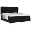 vidaXL Letto a molle con testiera Nero 200 x 180 cm Tessuto