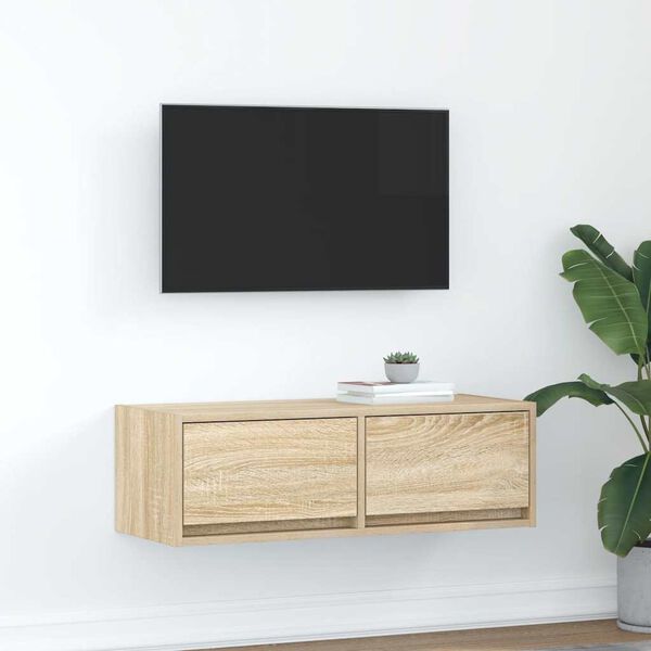vidaXL Mobile Porta TV Rovere Sonoma 80x31x25,5 cm Legno Multistrato