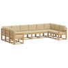 vidaXL Set di divani da esterno con cuscino 10 pcs Bianco e Beige