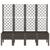 vidaXL Fioriera da Giardino con Traliccio Marrone 160x40x142 cm in PP