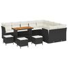 vidaXL Set Divano da Giardino 13 pz Nero polyrattan