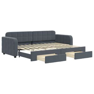 vidaXL Divano Letto Estraibile Cassetti Grigio Scuro 80x200cm Velluto