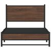 vidaXL Giroletto senza Materasso in Metallo Rovere Marrone 107x203 cm