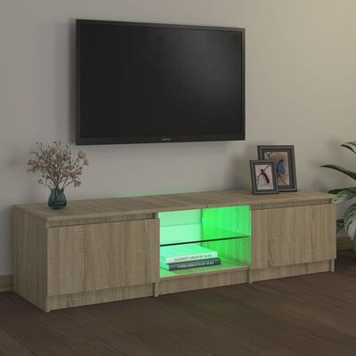 vidaXL Mobile Porta TV con Luci LED Rovere Sonoma 140x40x35,5 cm