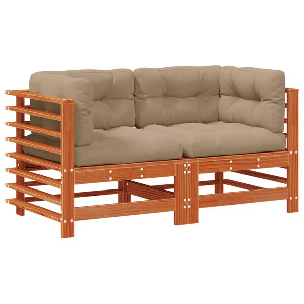 vidaXL Divano Angolare da Giardino Legno di pino massiccio