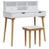 vidaXL Set Tavolo da Trucco FAUSKE 3 pz Bianco 100 x 50 x 103,5 cm