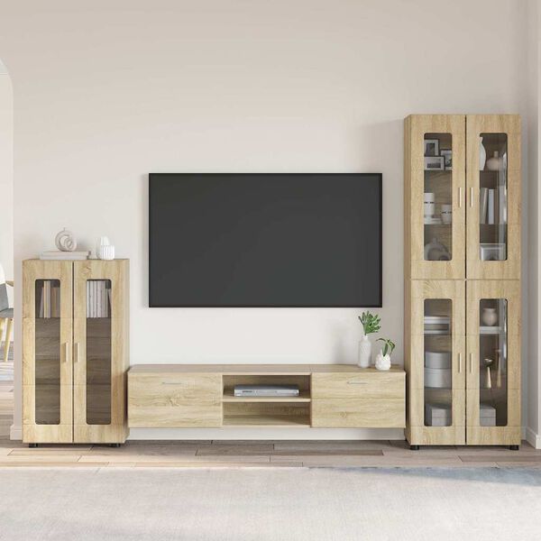 vidaXL Set mobile TV con porta FLORIN Rovere Sonoma Legno multistrato