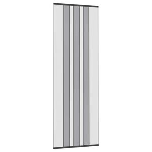 vidaXL Zanzariera per porta con tenda in rete Nero poliestere