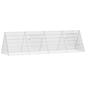 vidaXL Gabbia per Conigli Argento 215 x 55 x 55 cm Acciaio zincato