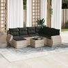 vidaXL Set Divano da Giardino 8pz con Cuscini Grigio Chiaro Polyrattan