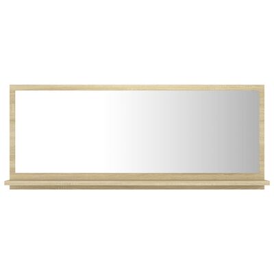 vidaXL Specchio da Bagno Rovere Sonoma 90x10,5x37 cm in Truciolato