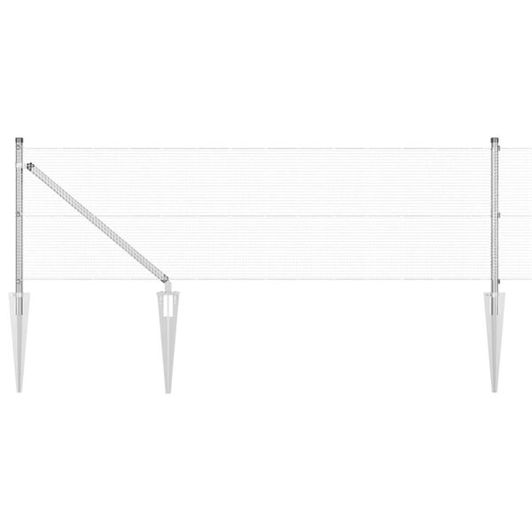 vidaXL Palo della recinzione Argento 25 x 0,5 m (rete 12 x 12 mm)