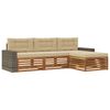 vidaXL Set di divani da esterno 4 pz Naturale e Beige Poliestere