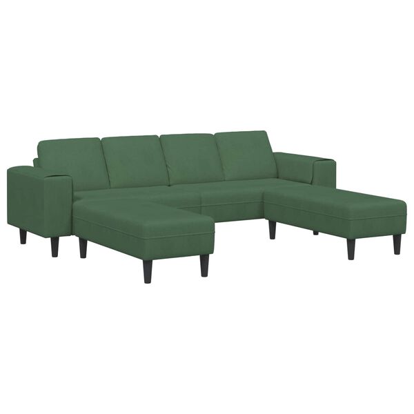 vidaXL Divano Verde Scuro 250 x 188 x 76 cm Tessuto in Cords