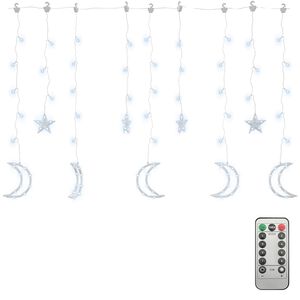 vidaXL Luci Fatate Stella e Luna con Telecomando 138 LED Bianco Freddo
