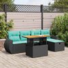 vidaXL Set Divano Giardino 6 pz con Cuscini Marrone Polyrattan Acacia